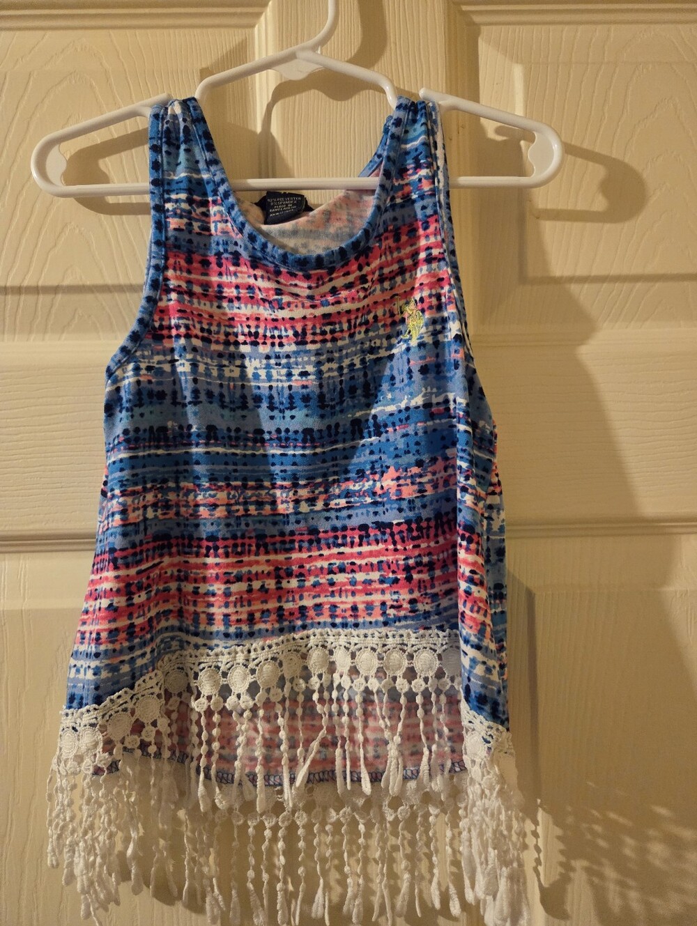 U.S. Polo Assn. Blue & Pink Printed Sleeveless Top